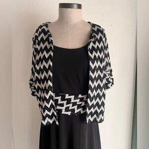 Women’s Perceptions Midi length black and white dress